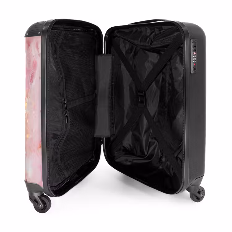 Valise - Marbre rose avec des lignes dorées — 2