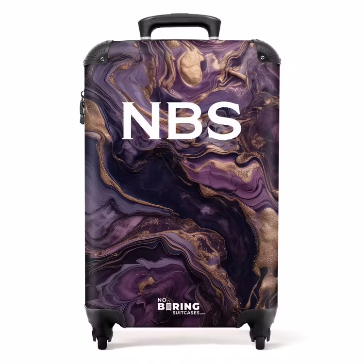 Valise - Marbre violet avec des nuances dorées — 1