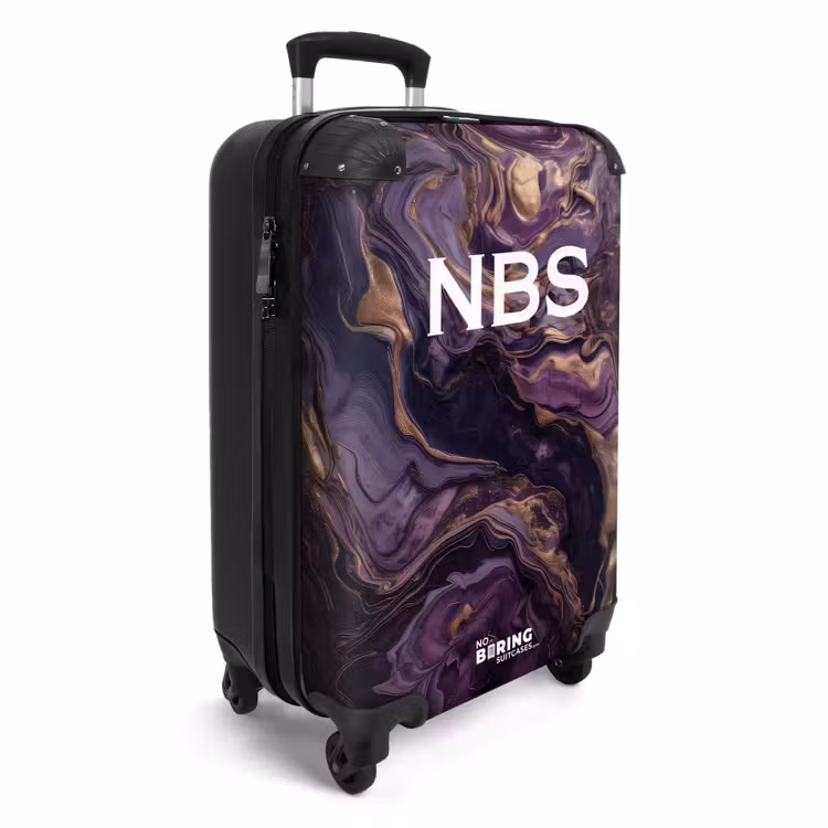 Valise - Marbre violet avec des nuances dorées — 4