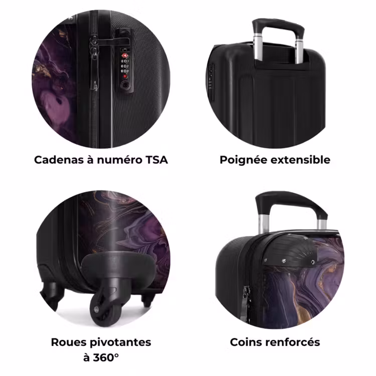 Valise - Marbre violet avec des nuances dorées — 7