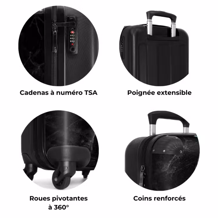 Valise - Motif marbre noir et blanc — 7