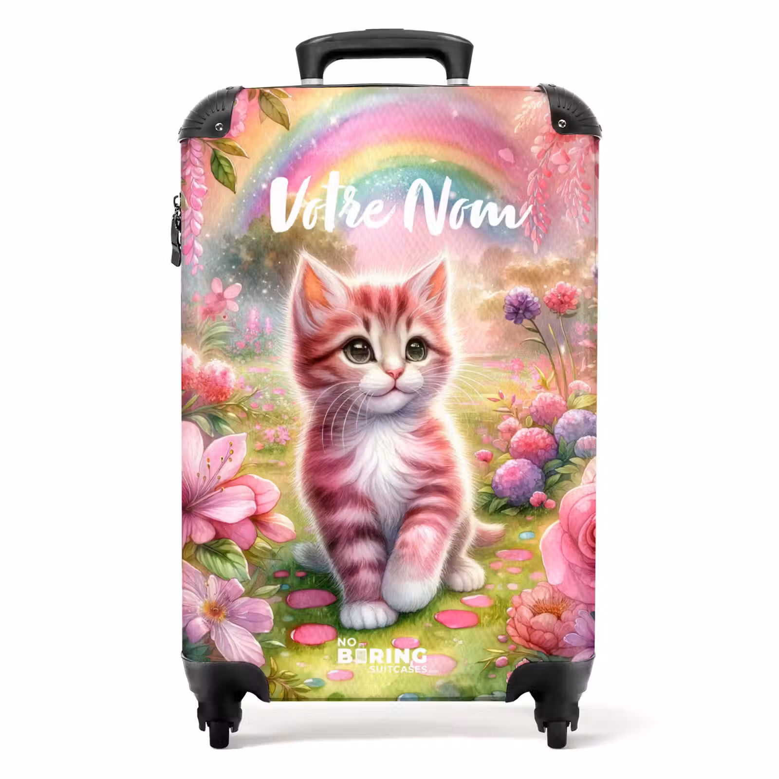 Valise - Petit chat arc-en-ciel rose — 1