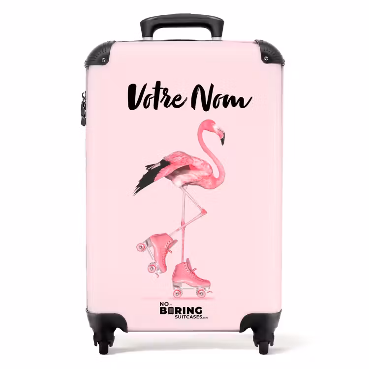 Valise -  Flamant rose patineur — 1
