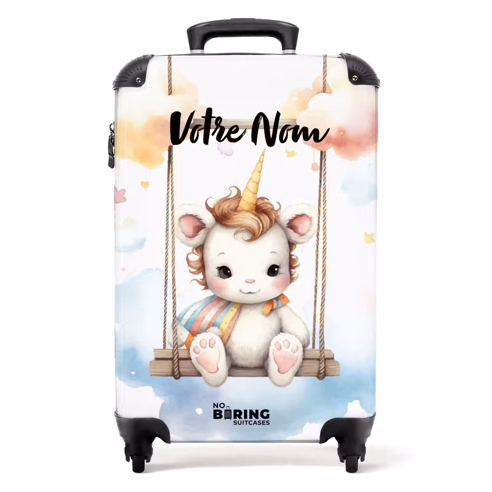 Valise avec nom - Licorne bébé à bascule — 1