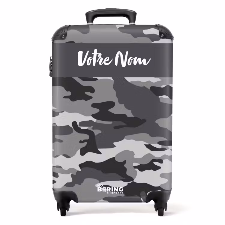 Valise avec nom - Camouflage gris — 1