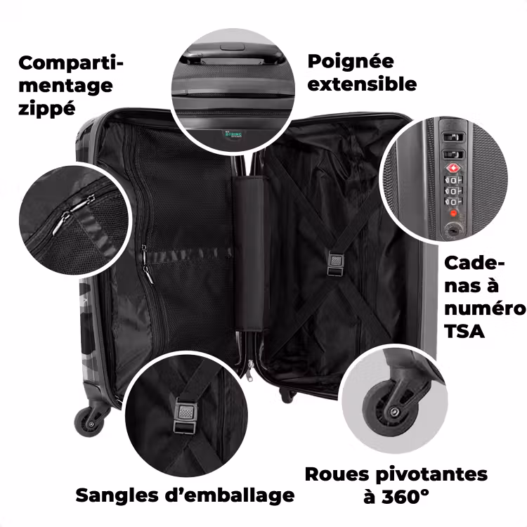 Valise avec nom - Camouflage gris — 3