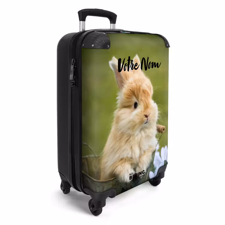 Valise avec nom - Lapin en pot de fleurs — 2