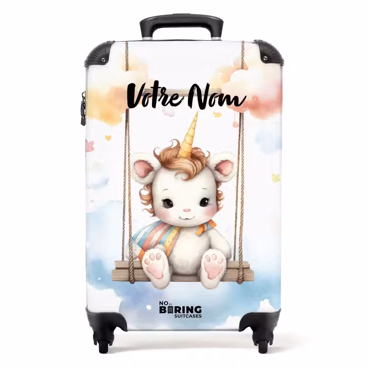 Valise avec nom - Licorne bébé à bascule — 1