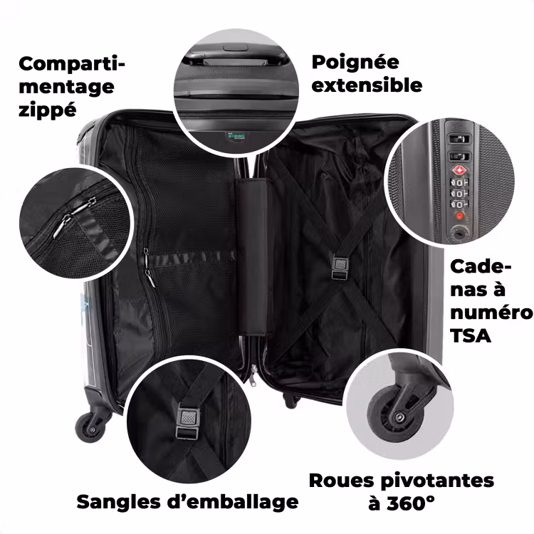 Valise avec nom - Licorne bébé à bascule — 3