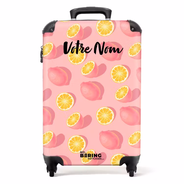Valise avec nom - Limoncello rose — 1