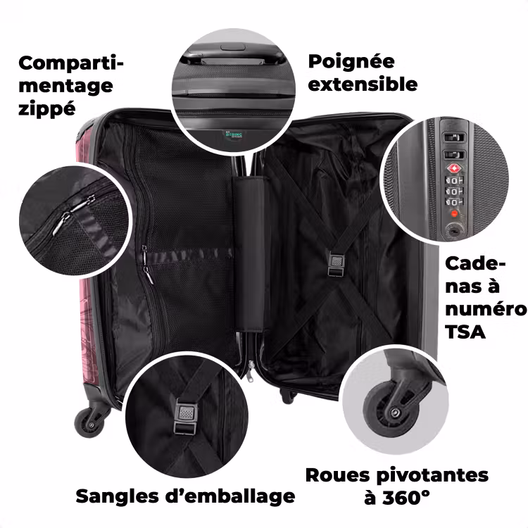 Valise avec nom - Papillon bubblegum — 3