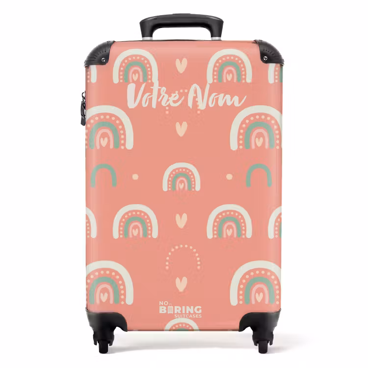 Valise avec nom - Arcs-en-ciel corail — 1