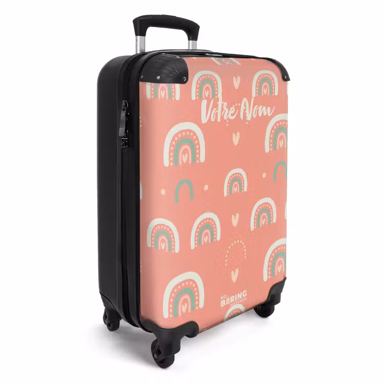 Valise avec nom - Arcs-en-ciel corail — 2