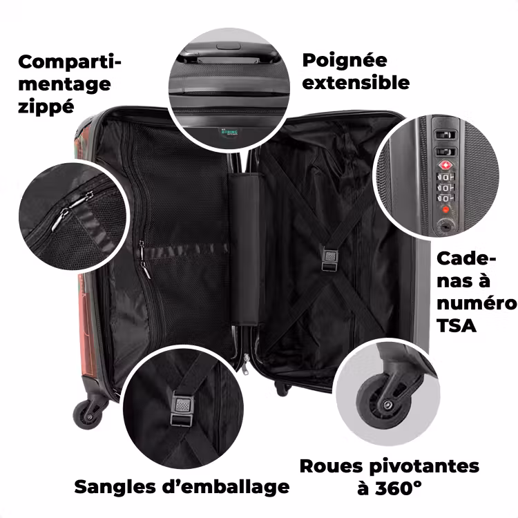 Valise avec nom - Arcs-en-ciel corail — 3