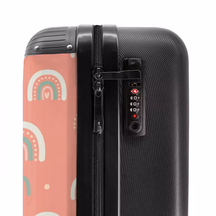 Valise avec nom - Arcs-en-ciel corail — 5