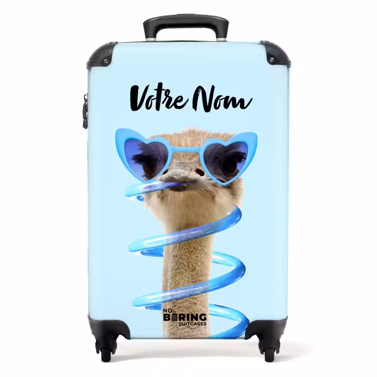 Valise avec nom - Autruche bleue Aimee — 1