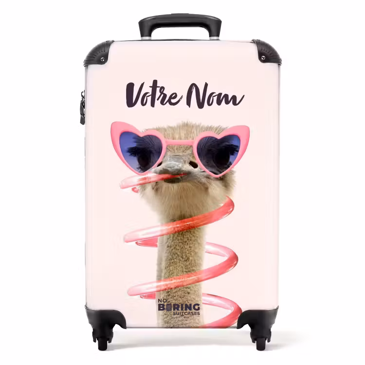Valise avec nom - Autruche rose Antoine — 1