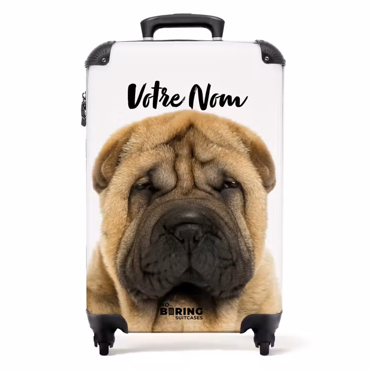 Valise avec nom - Chien au visage boudeur — 1