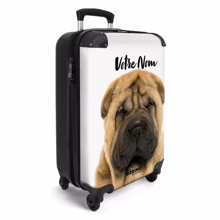 Valise avec nom - Chien au visage boudeur — 2