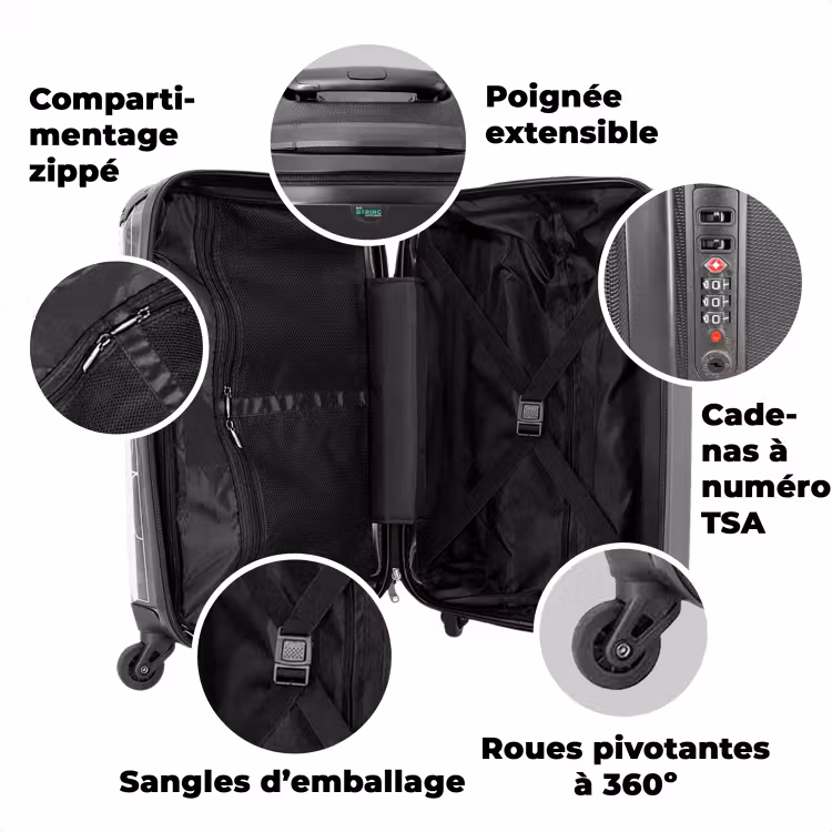 Valise avec nom - Chien au visage boudeur — 3