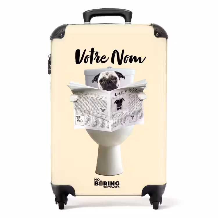 Valise avec nom - Chien lisant le journal — 5