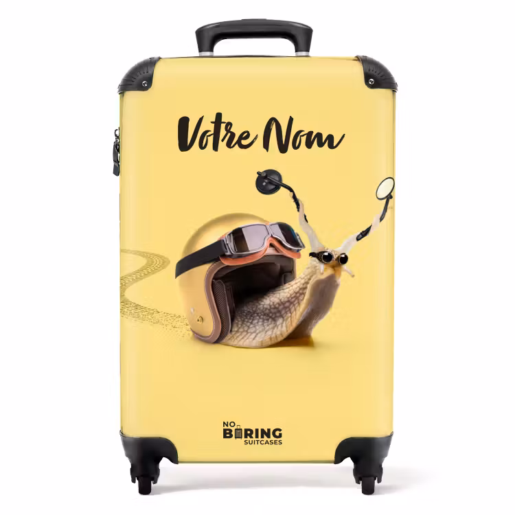 Valise avec nom - Escar-go jaune — 1