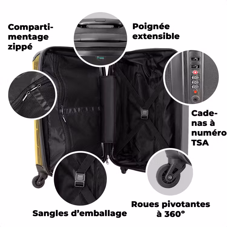 Valise avec nom - Escar-go jaune — 3