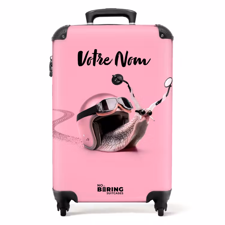 Valise avec nom - Escar-go rose — 1