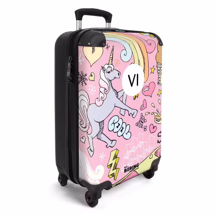 Valise avec nom - Gribouillis licorne — 2