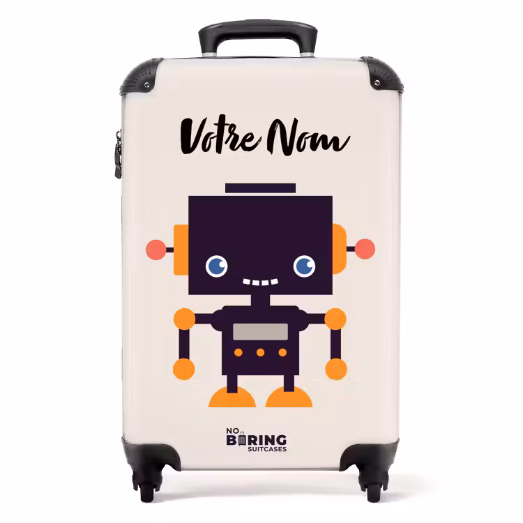 Valise avec nom - Pixel violet — 1