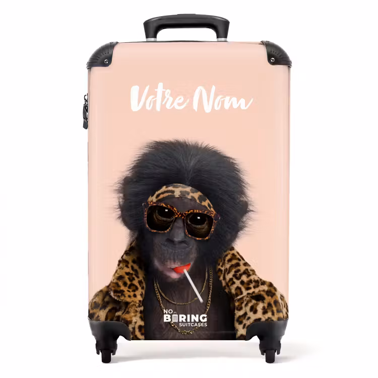 Valise avec nom - Singe avec sucette — 1