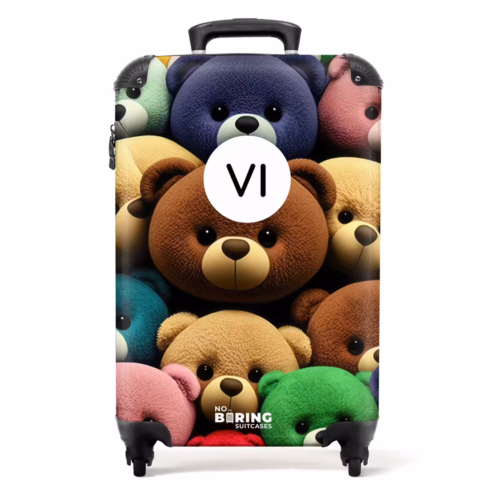Valise avec nom - Bande colorée des ours — 1