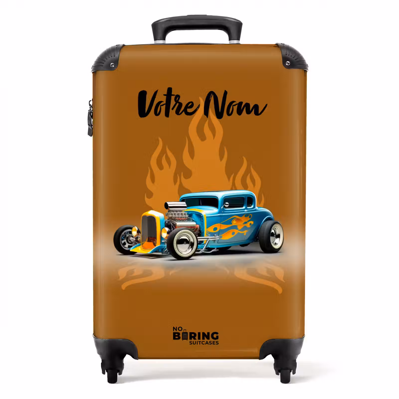 Valise avec nom - Flammes chaudes caramel — 1