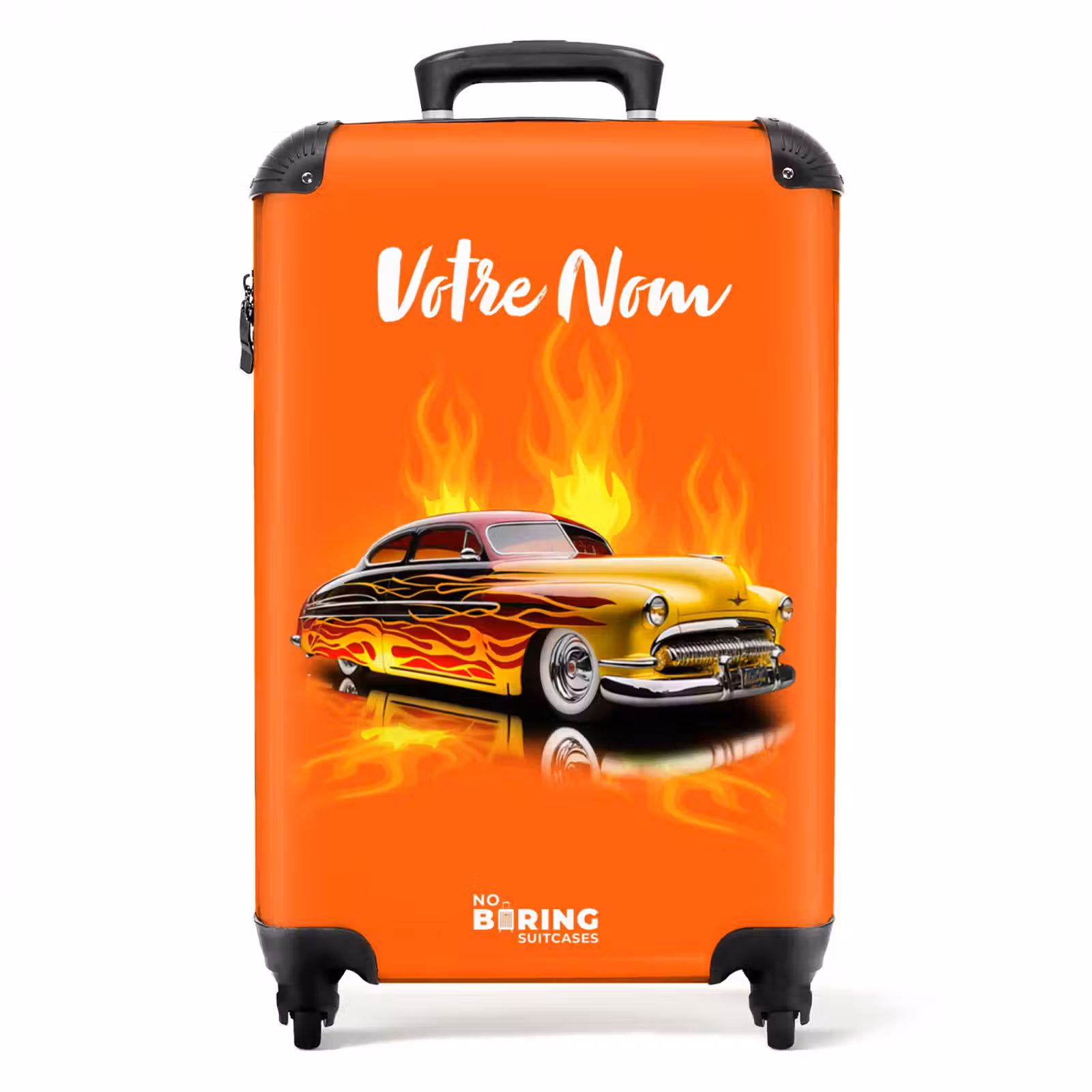 Valise avec nom - Flammes chaudes orange — 1