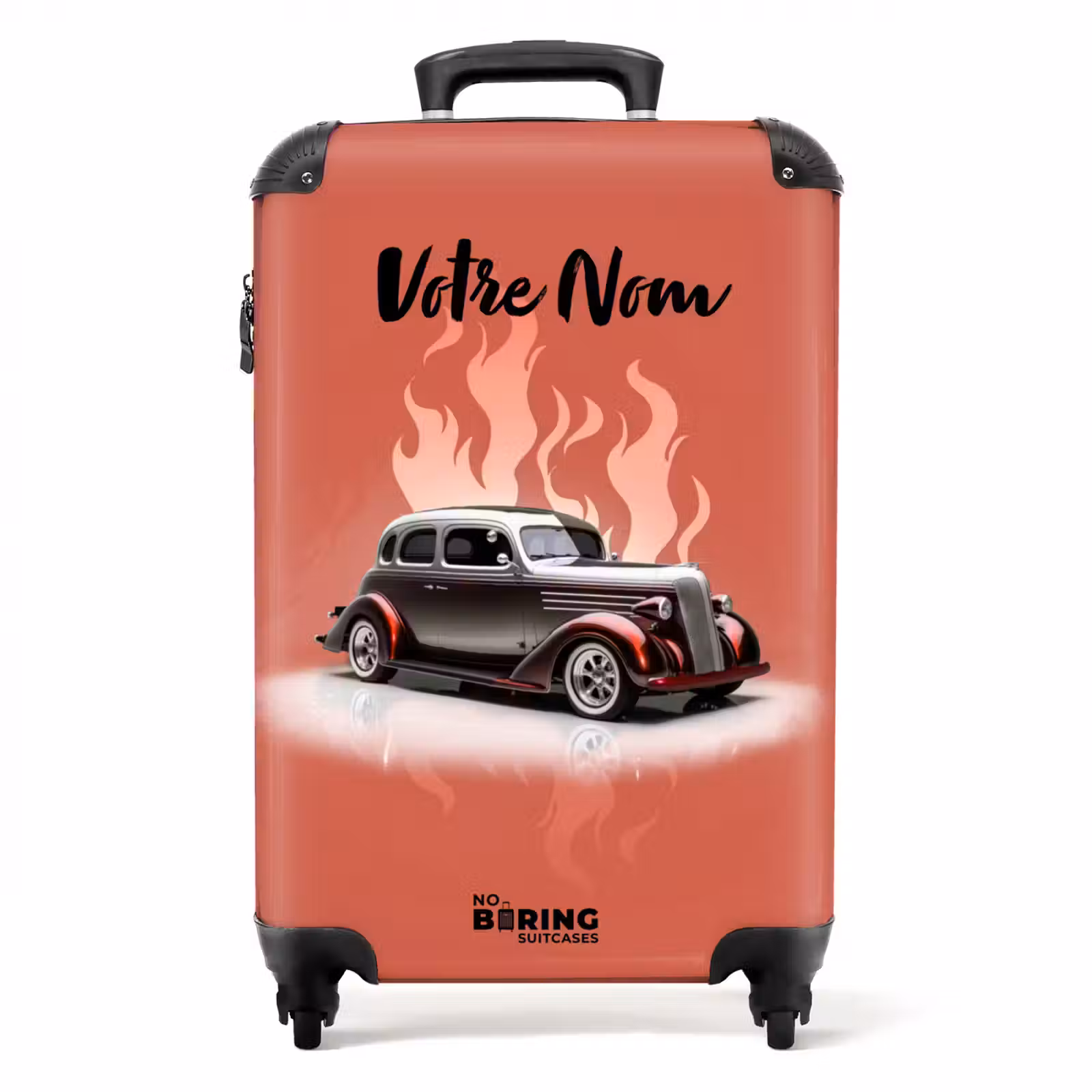 Valise avec nom - Flammes froides corail — 1