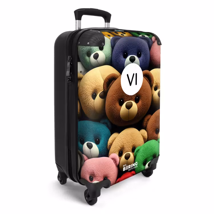 Valise avec nom - Bande colorée des ours — 2