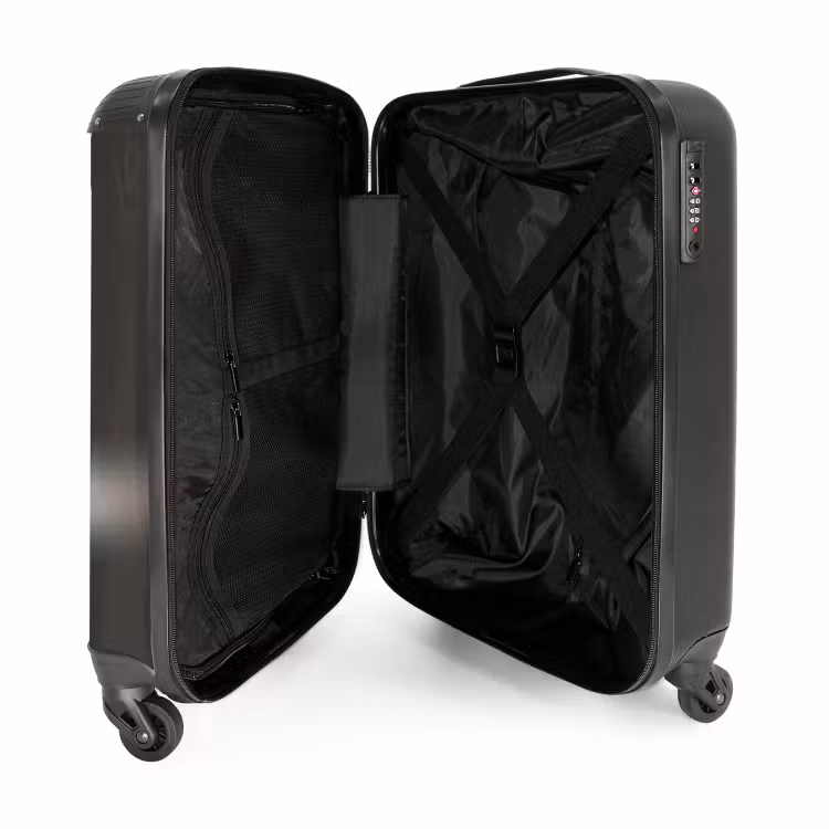 Valise avec nom - Flammes chaudes anthracite — 4