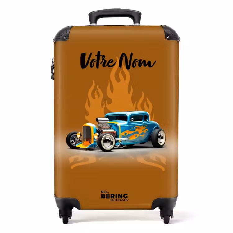Valise avec nom - Flammes chaudes caramel — 1