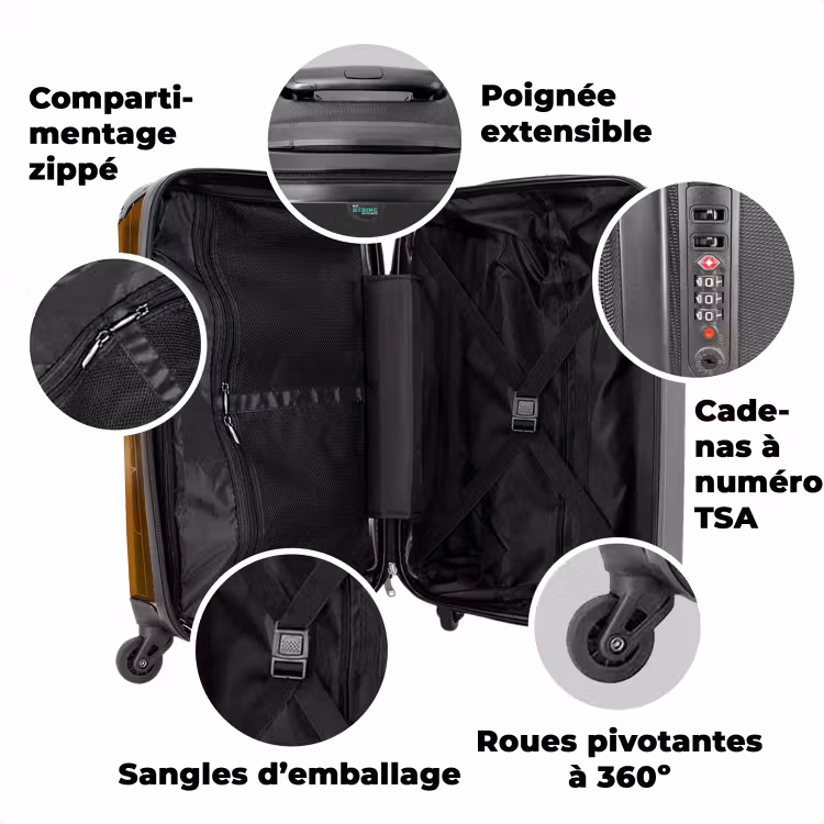 Valise avec nom - Flammes chaudes caramel — 3