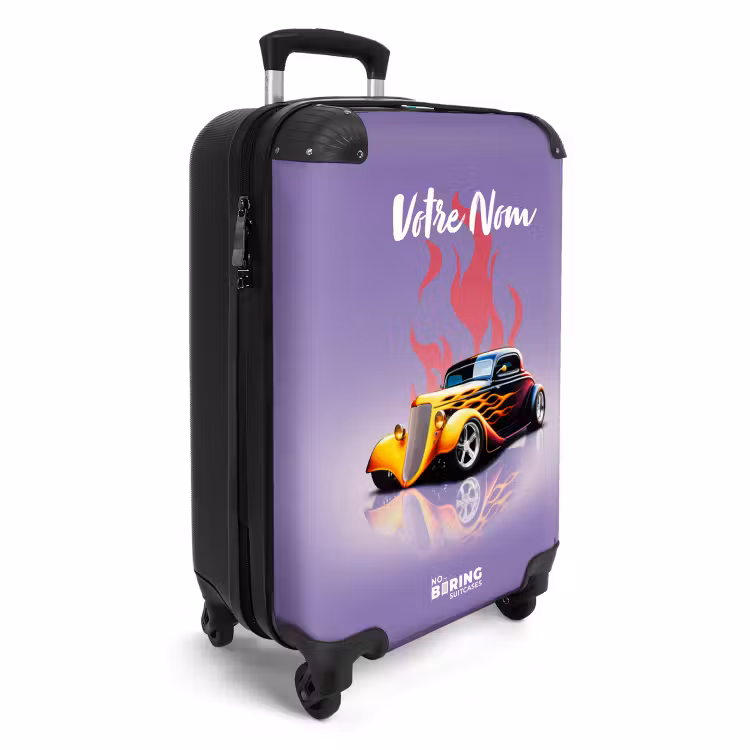 Valise avec nom - Flammes chaudes lilas — 2