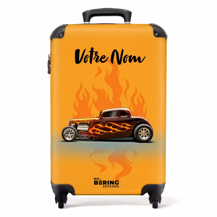 Valise avec nom - Flammes chaudes ocre — 1