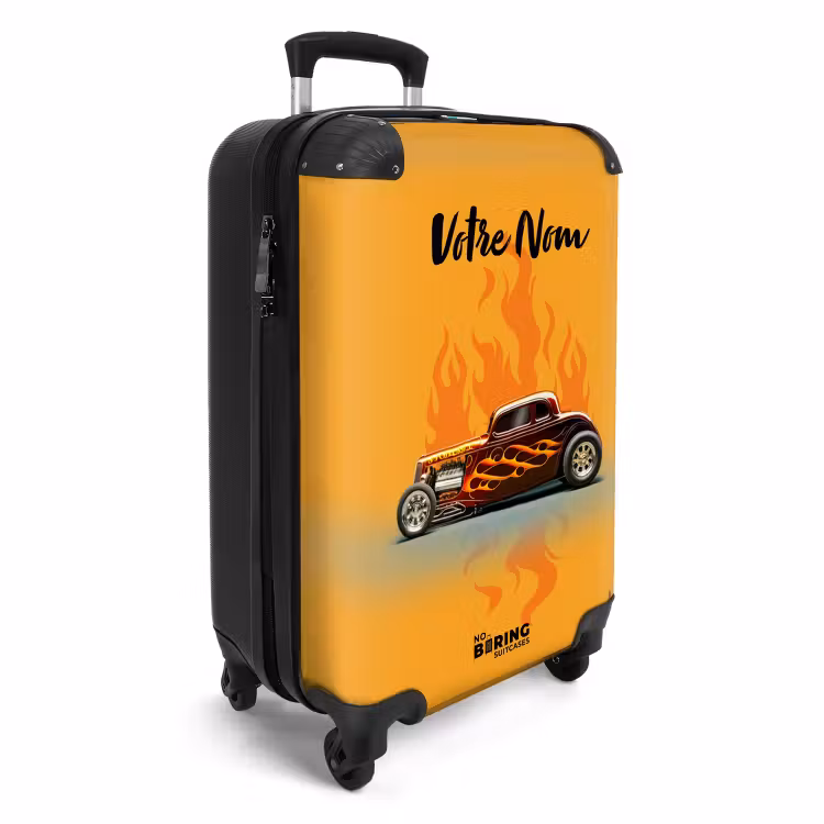 Valise avec nom - Flammes chaudes ocre — 2
