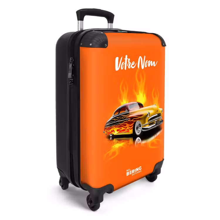 Valise avec nom - Flammes chaudes orange — 2