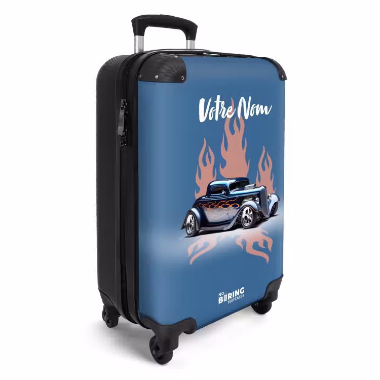 Valise avec nom - Flammes froides bleu — 2