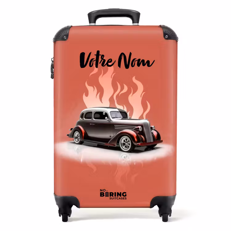 Valise avec nom - Flammes froides corail — 1