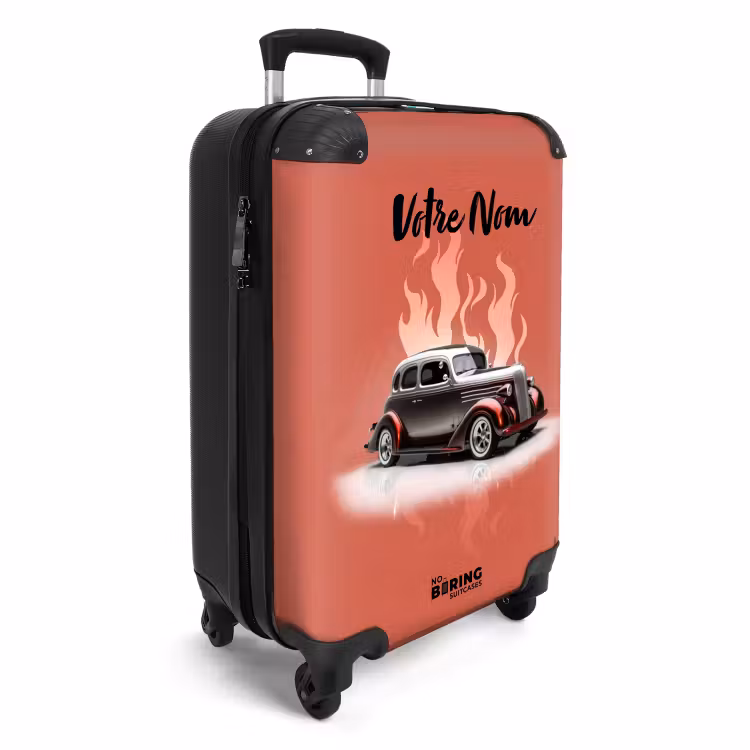Valise avec nom - Flammes froides corail — 2