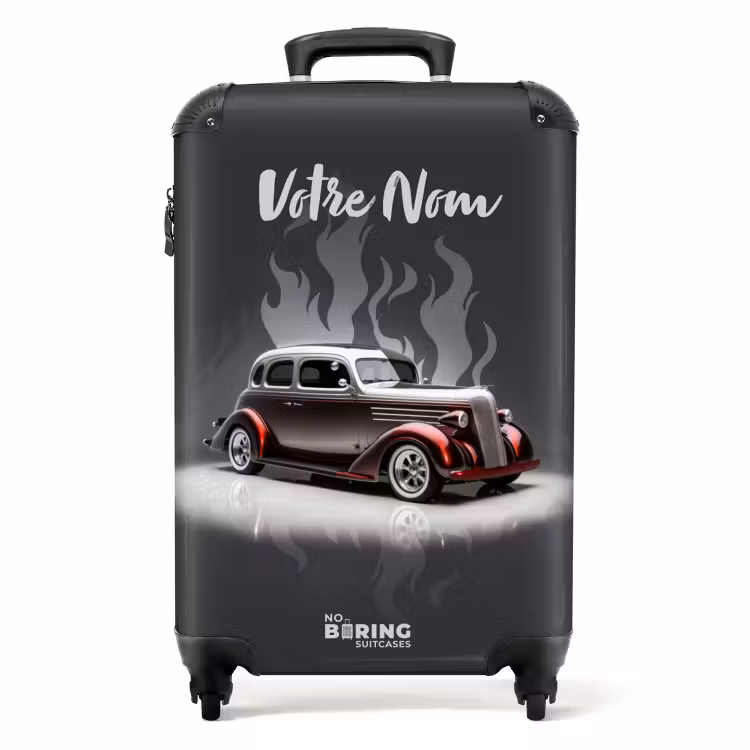Valise avec nom - Flammes froides gris — 1