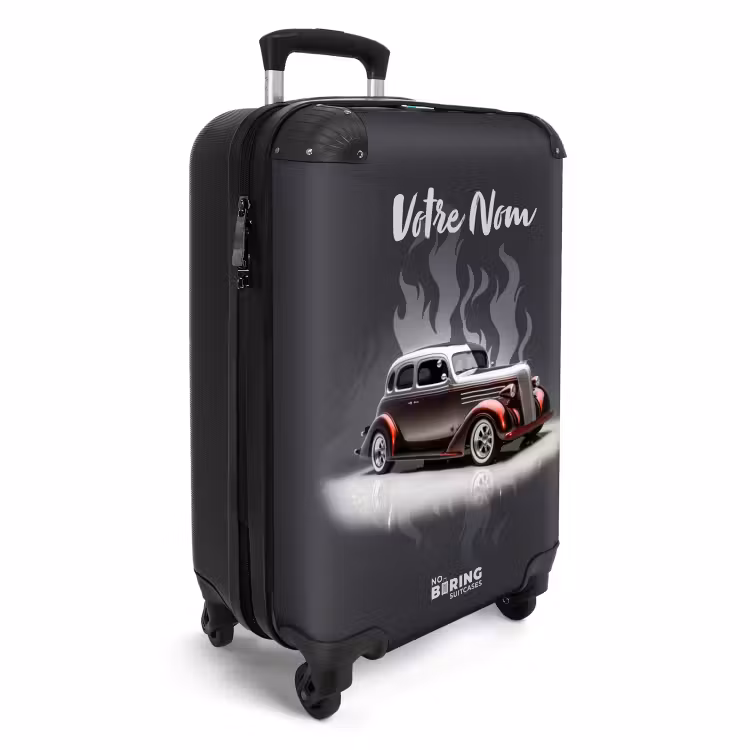 Valise avec nom - Flammes froides gris — 2