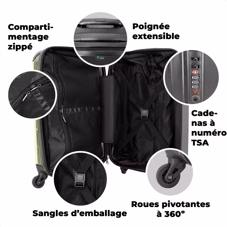 Valise avec nom - Héron roulant — 4