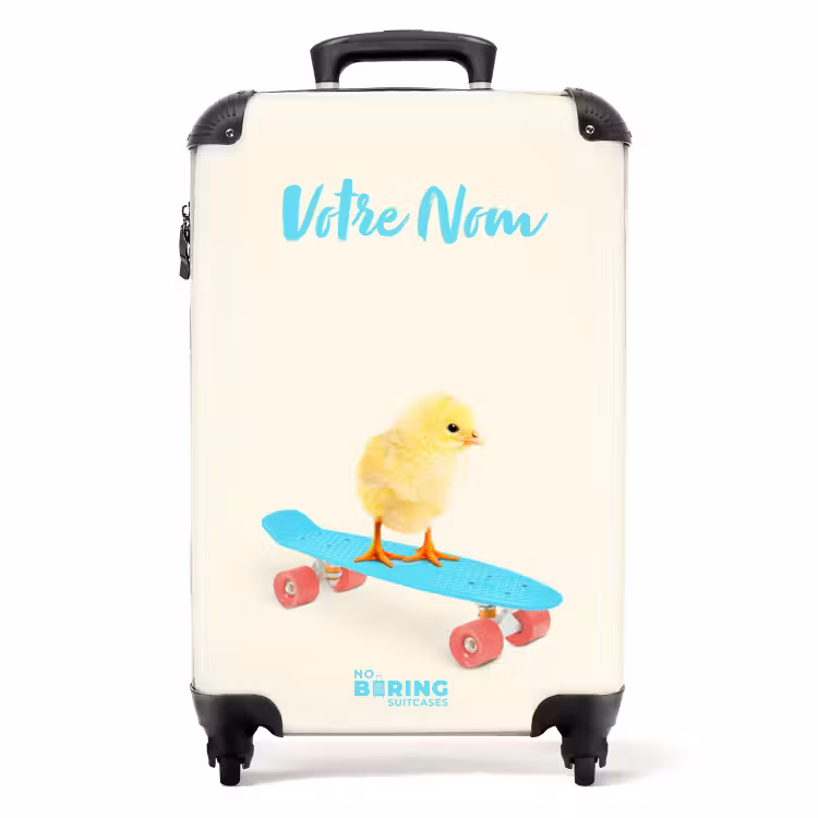 Valise avec nom - Poussin roulant — 1